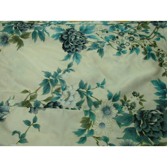 Vtg Made in Japan Blue Green Floral Open Kimono Robe Polyester Asian Gown One Sz - Picture 11 of 12